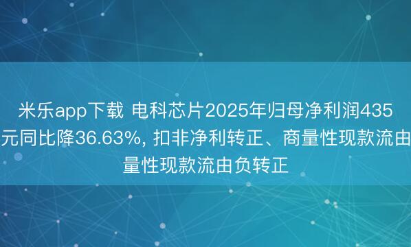 米乐app下载 电科芯片2025年归母净利润4350.70万元同比降36.63%, 扣非净利转正、商量性现款流由负转正